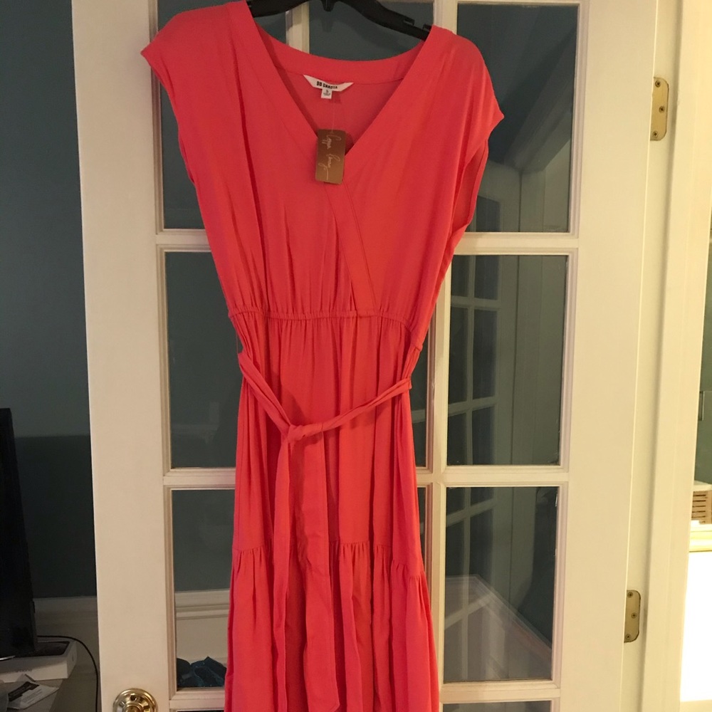 Pink/coral midi dress